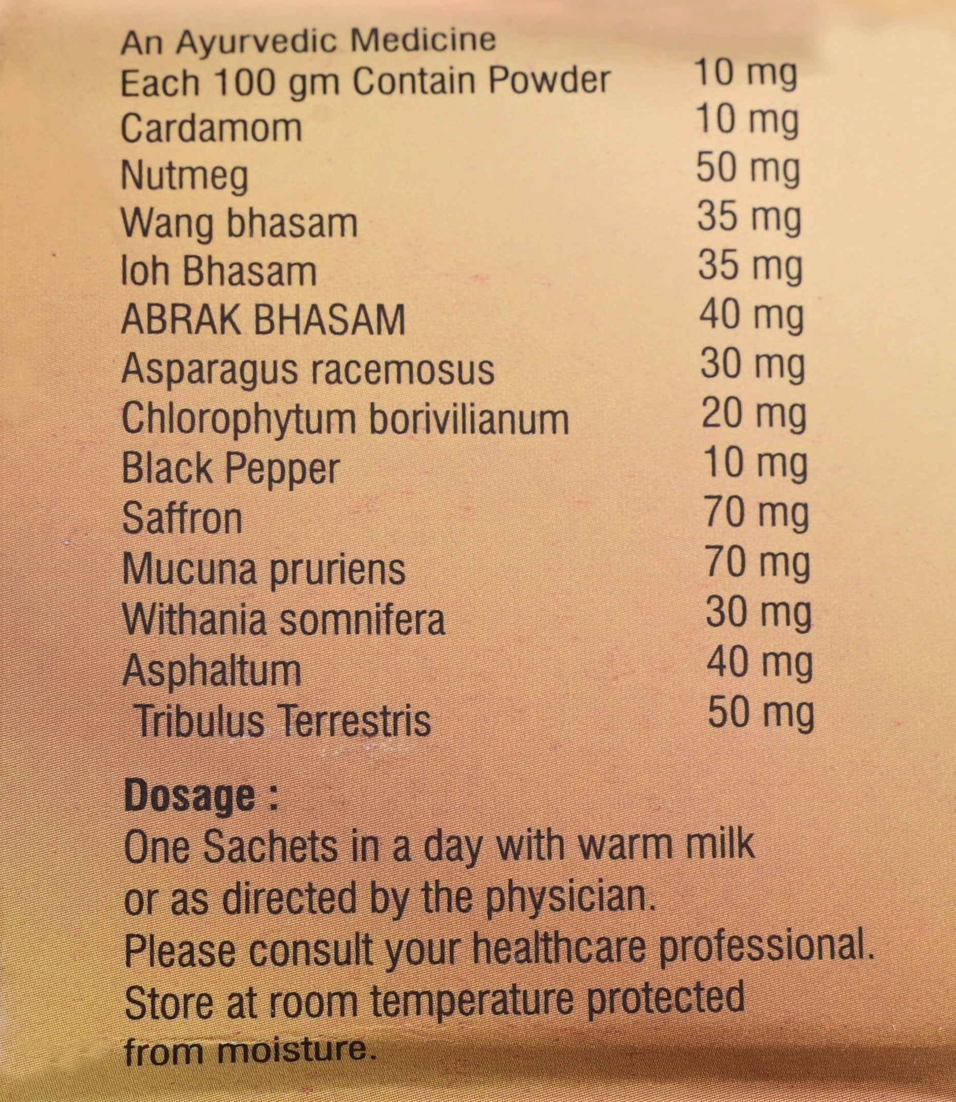 ingredients, vigour care