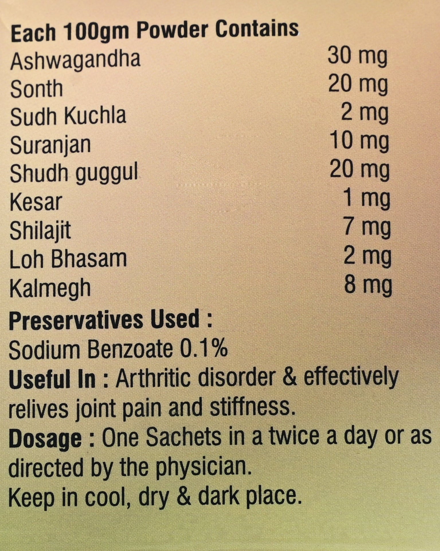 ingredients, ortho plus care